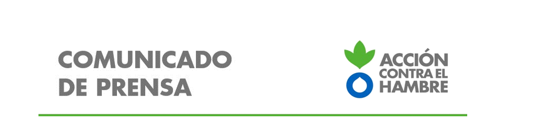 comunicado de prensa y logo de Acción contra el Hambre